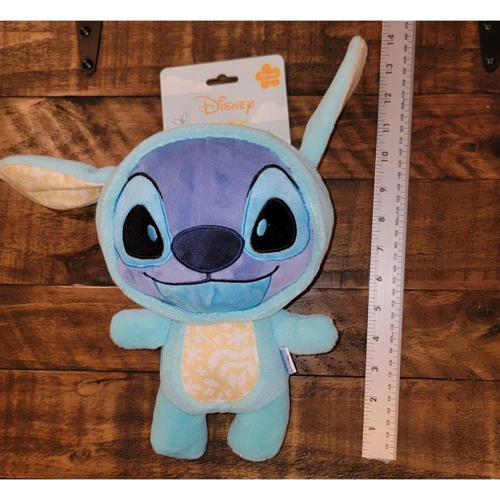 Disney Lilo & Stitch Plush Squeaker Dog‎ Toy Blue Floral12